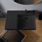 Black Ceramic Wall Mounted or Vessel Sink With Counter Space
